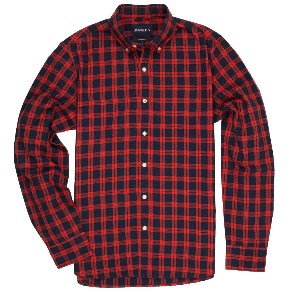 Rochester (Standard) - Red Tartan Oxford Button Down