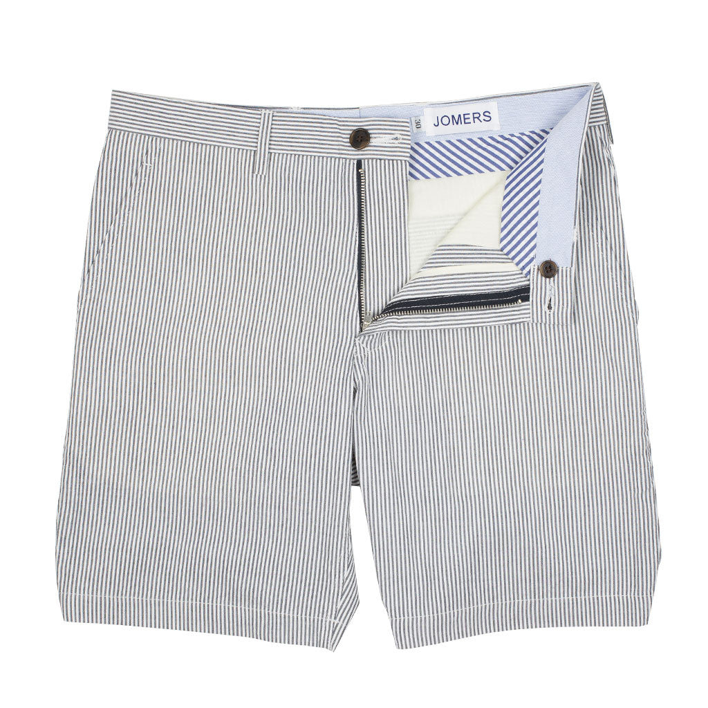 Hicks St - Black and White Seersucker Shorts