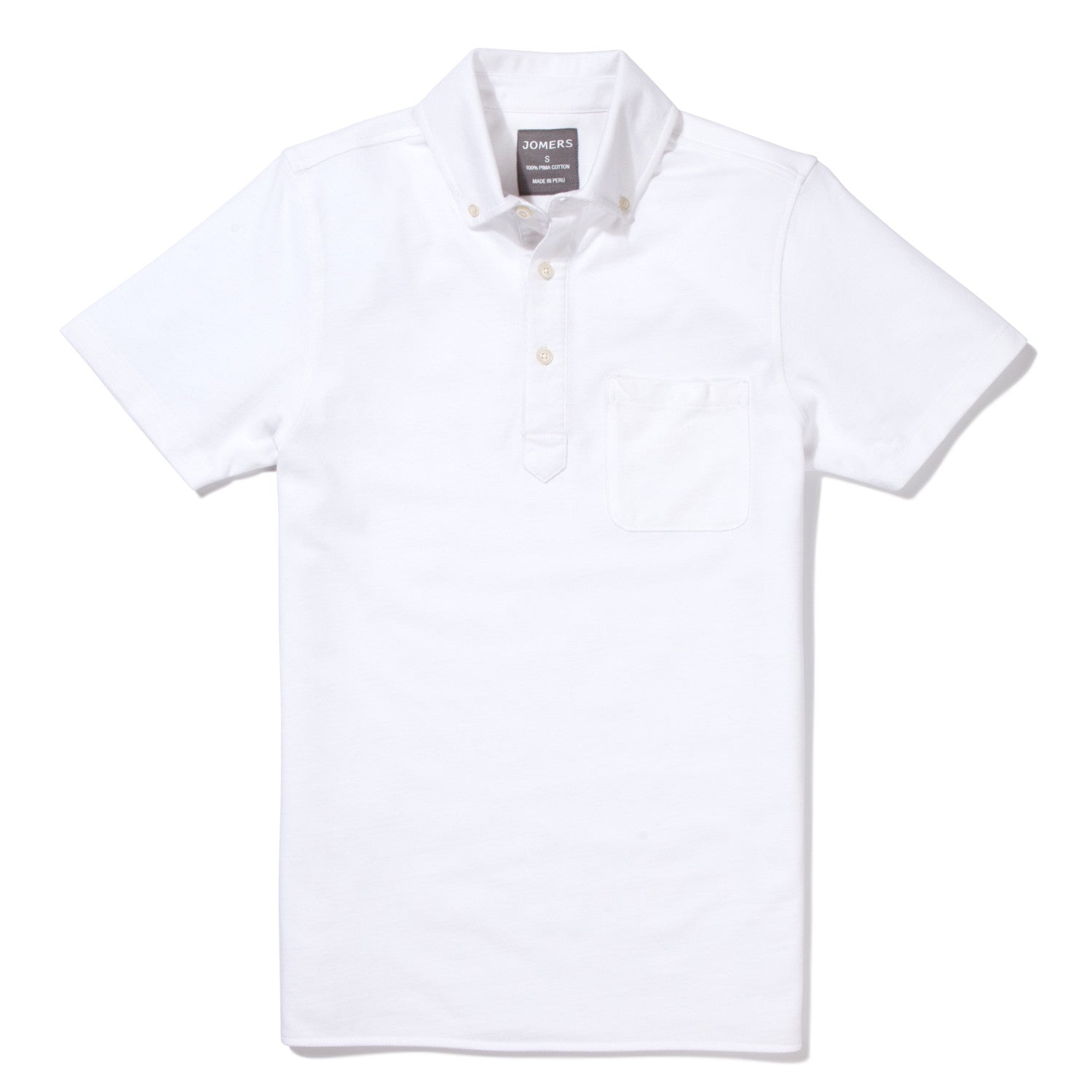 Fulton - White Short Sleeve Oxford Pique Polo