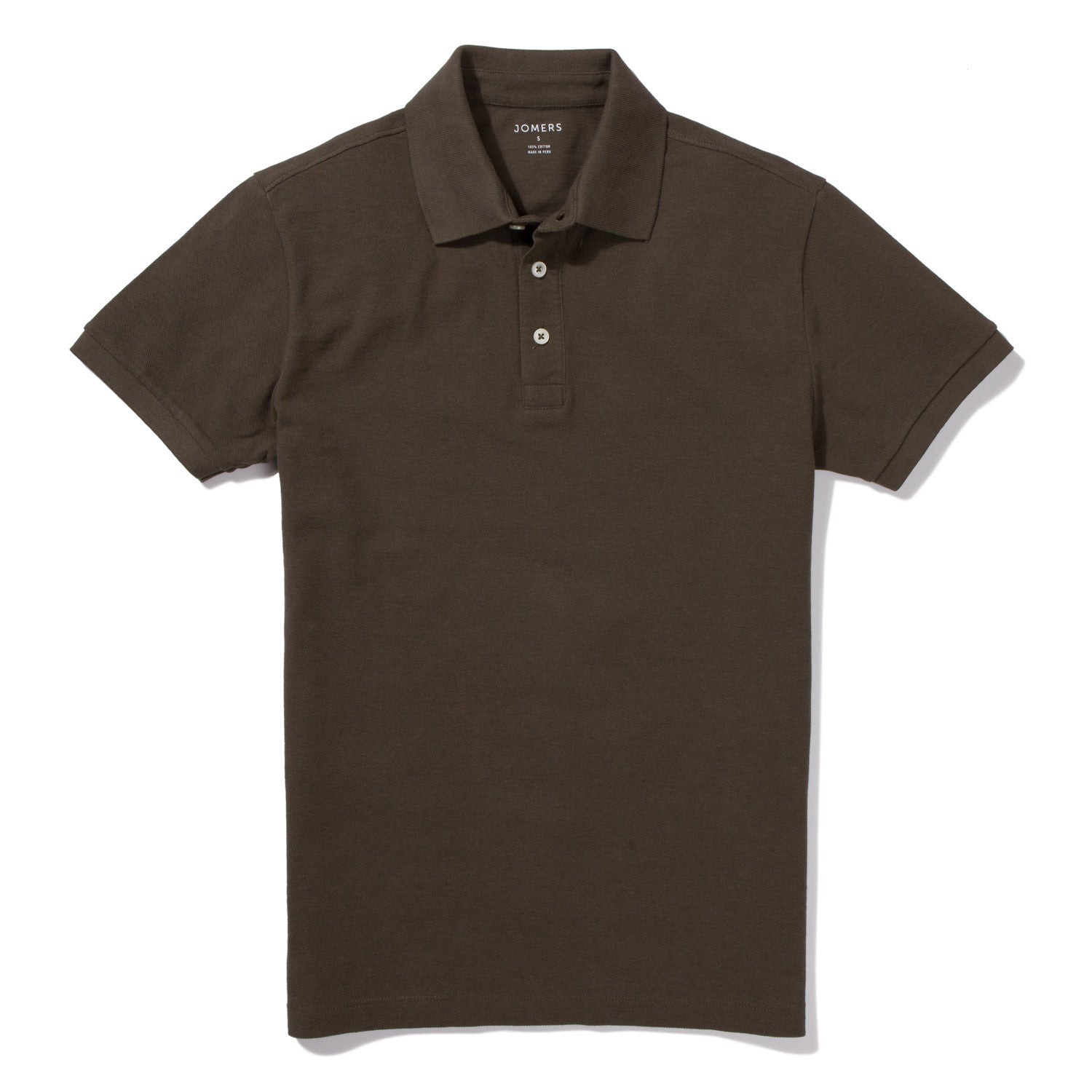 Men's Slim Short Sleeve Olive Pique Polo