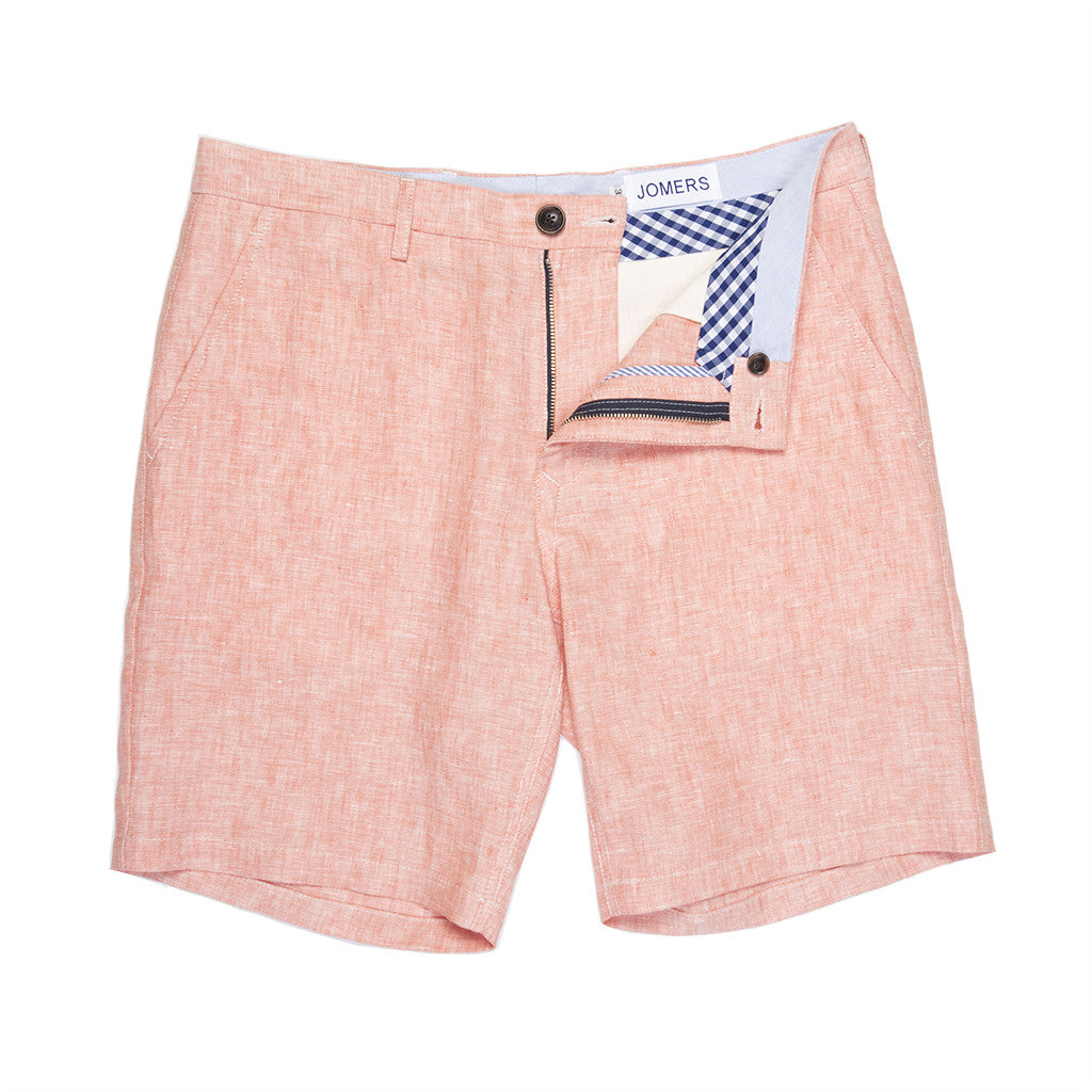 Cumberland - Salmon Irish Linen Shorts