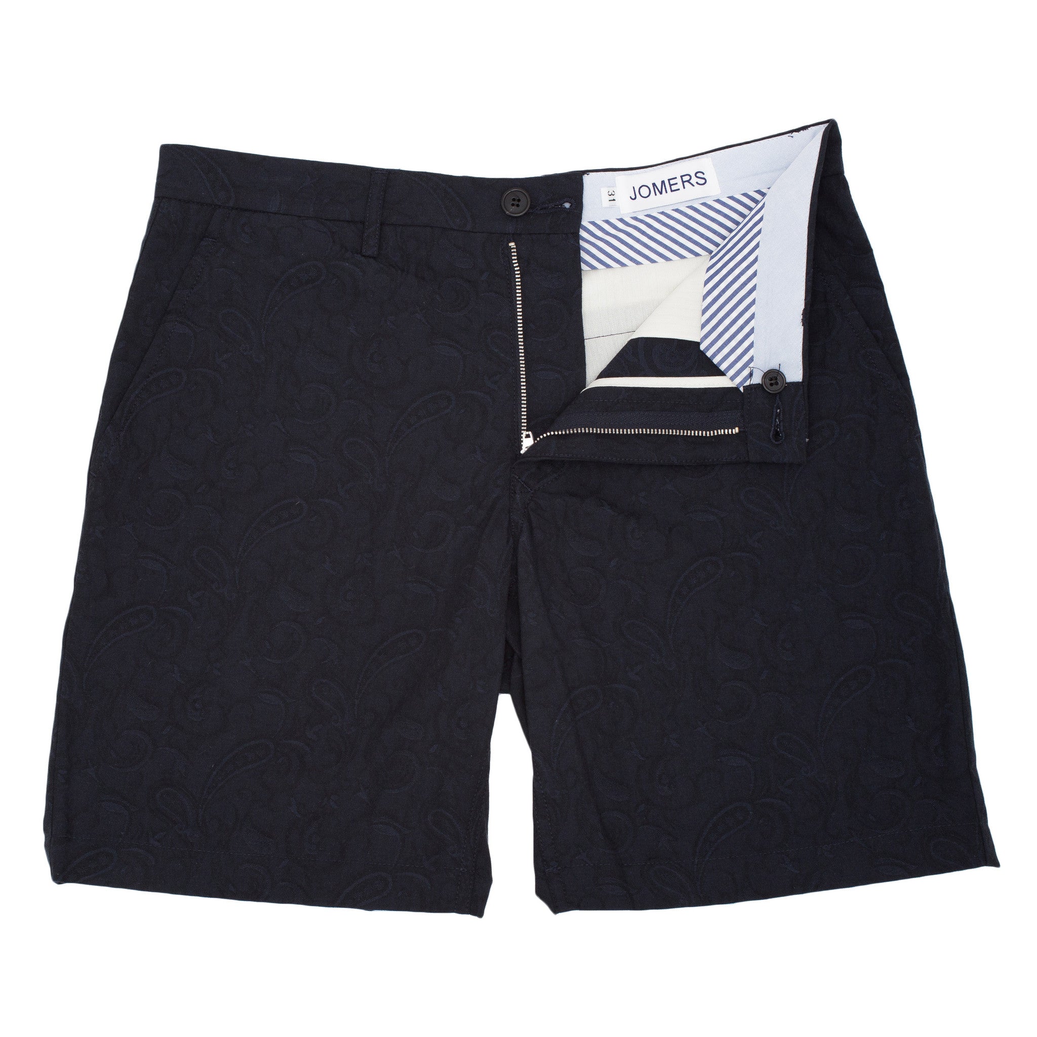 Dunemere - Navy Paisley Madras Shorts