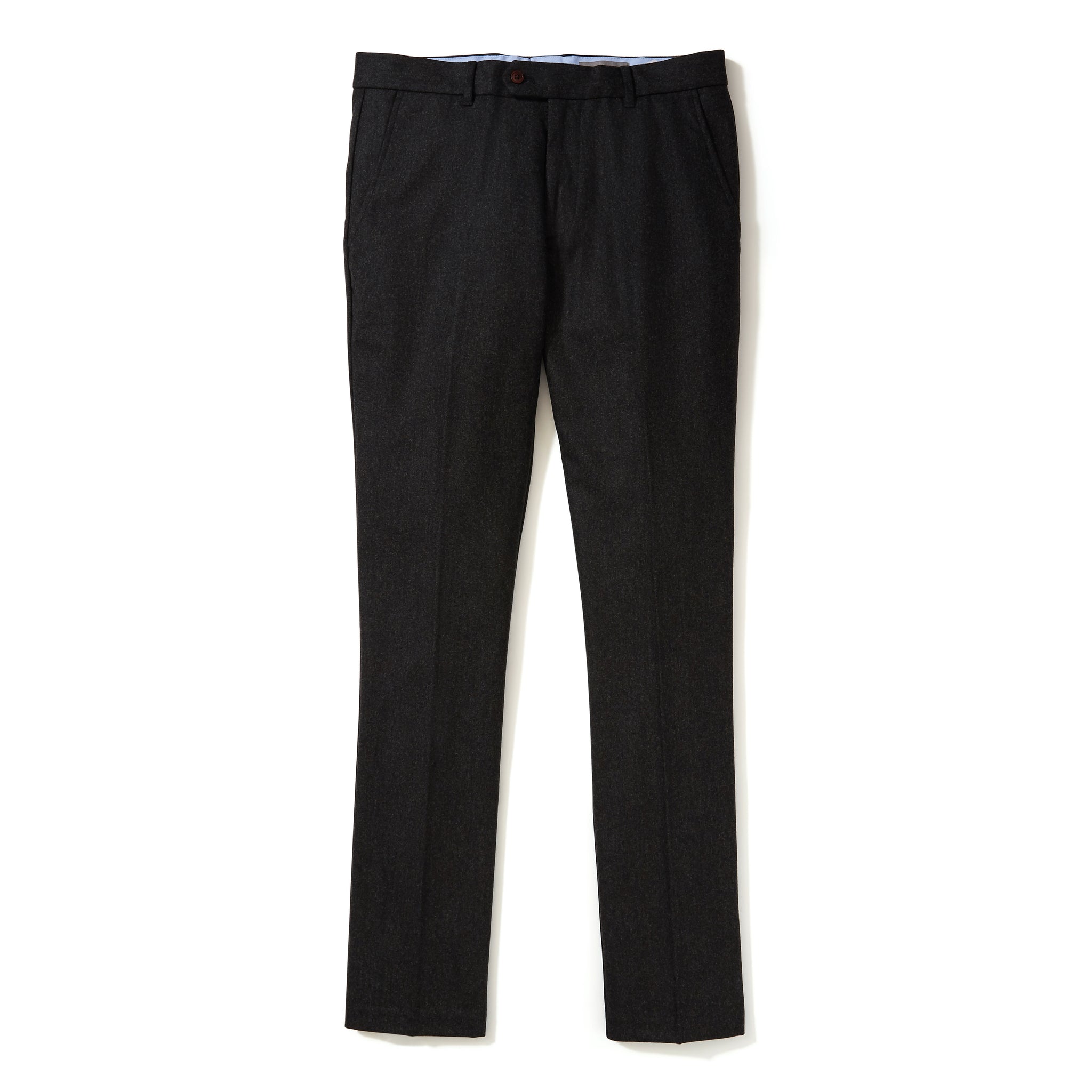 Italian Wool Flannel Dress Pants - Heather Dark Grey