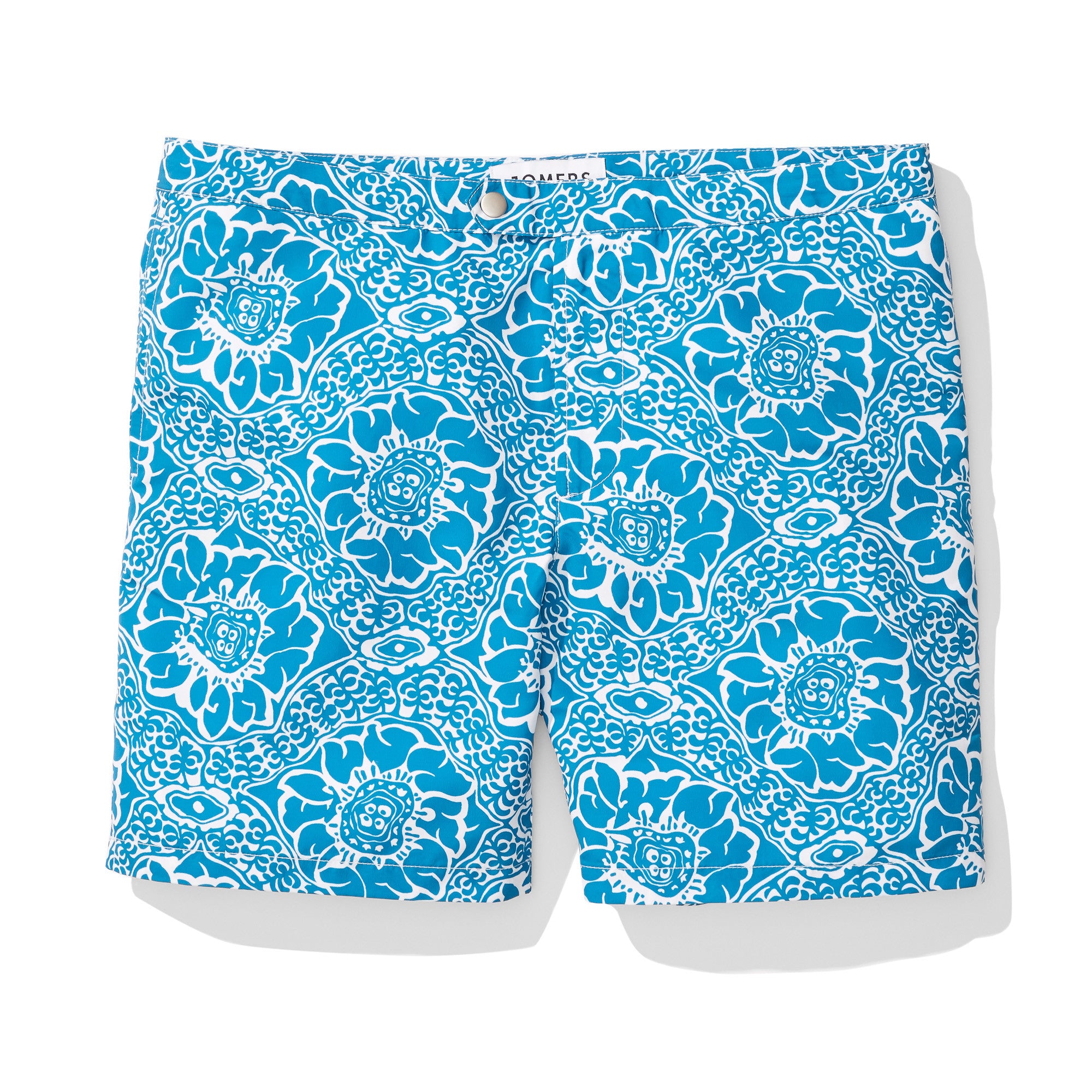 Blue Paisley Print Swim Trunks