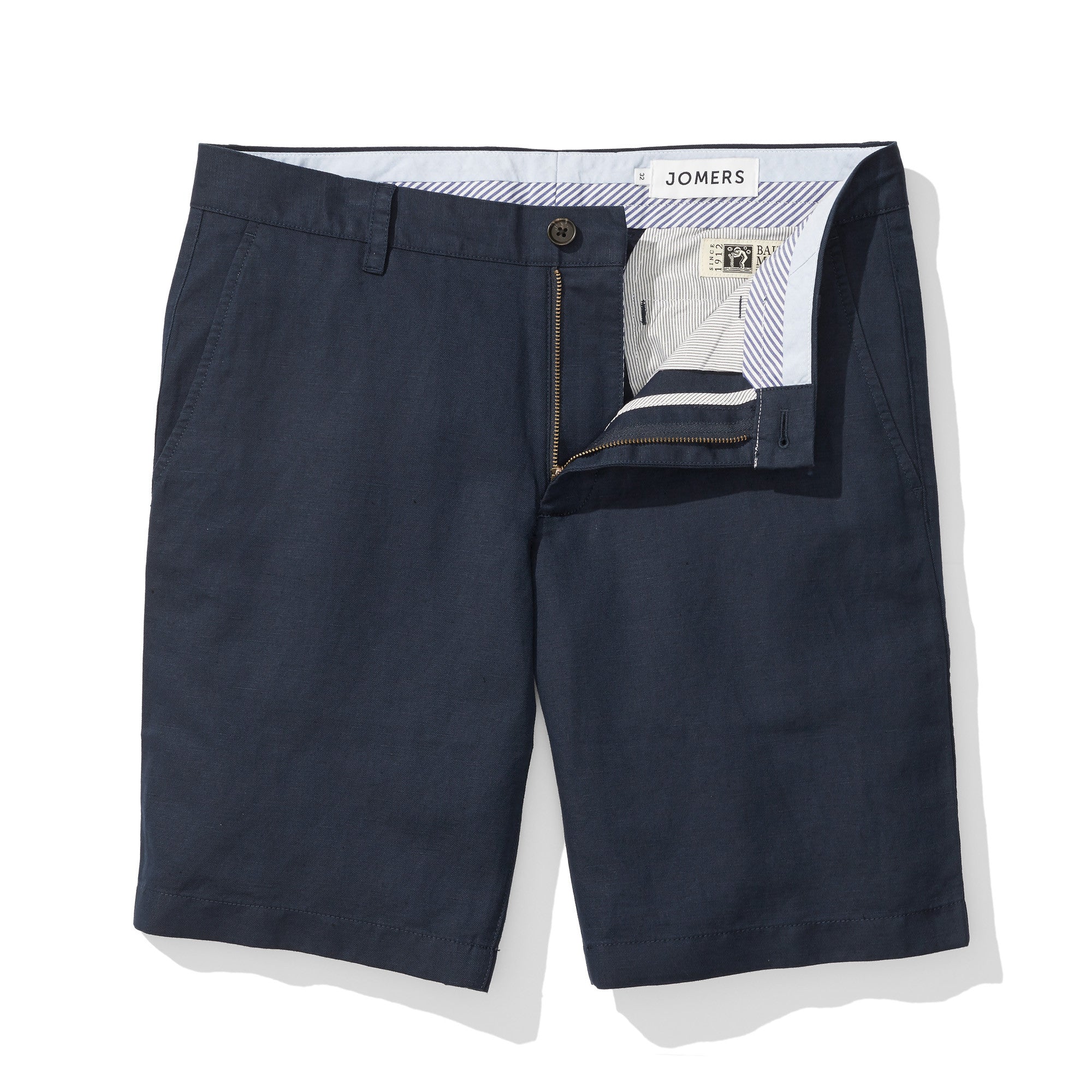 Navy Baird McNutt Irish Linen 10 Inch Mens Shorts